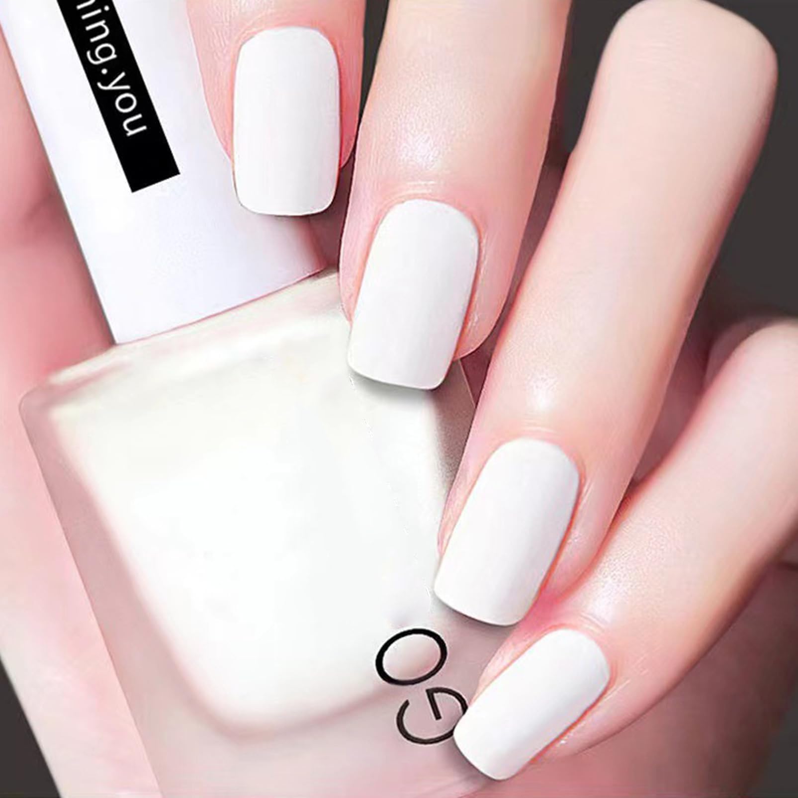White Nail Polish - Matt Nail Varnish Quick Dry Non Toxic Nail